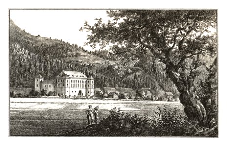 206 Schloss Krottendorf,, Kapfenberg- lith. von Joseph Kuwasseg - J.F.Kaiser Lithografirte Ansichten der Steiermark 1830
