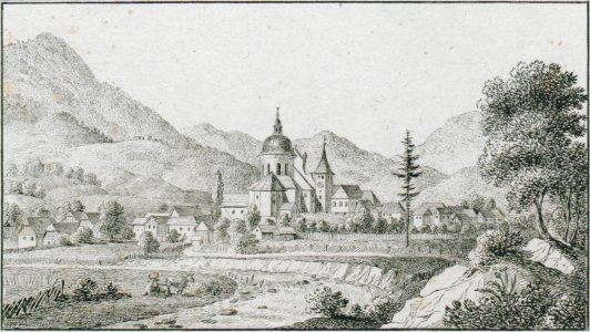 204 Oberburg - Gornji grad - J.F.Kaiser Lithografirte Ansichten der Steiermark 1830 (2)