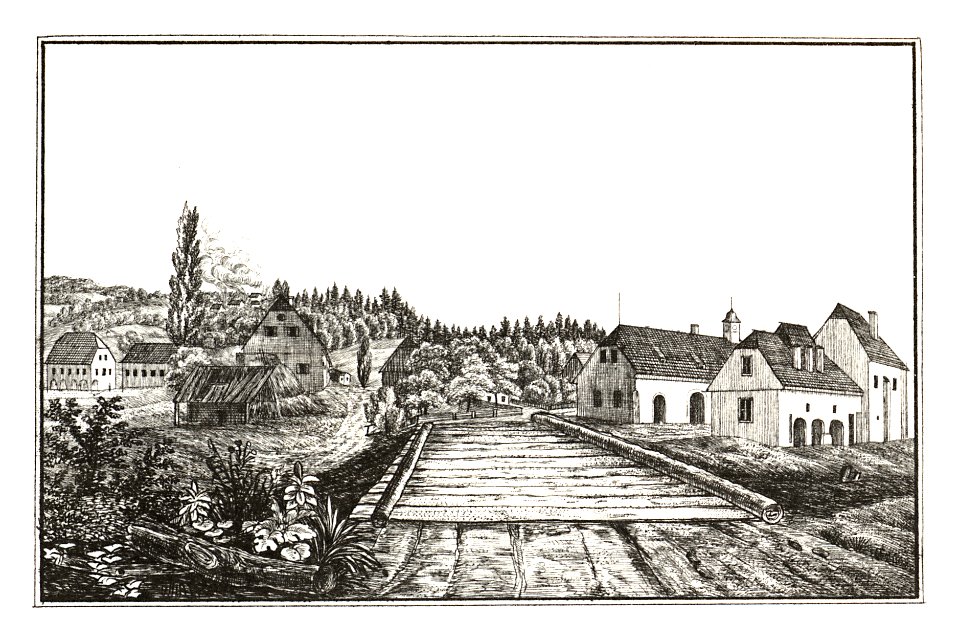 205 Oberdorf, Glashütte, Bärnbach - aufg. von Alex Kaiser - J.F.Kaiser Lithografirte Ansichten der Steiermark 1830
