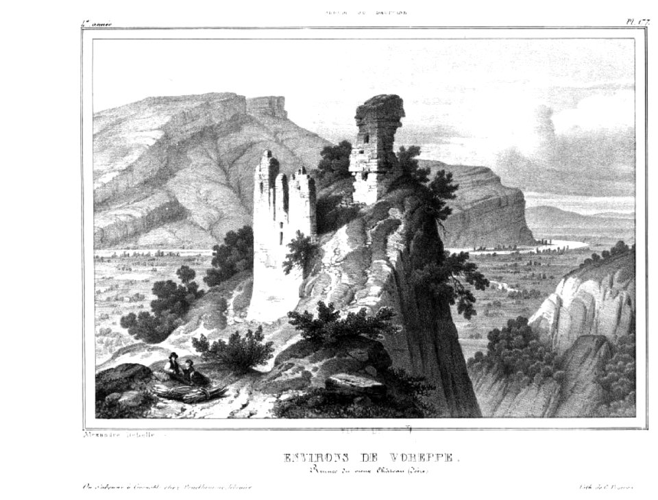 216 album dauphiné, environs de Voreppe, ruines du chateau, by AD