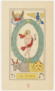 21 Le Monde, Oswald Wirth Tarot Deck 1889 BnF
