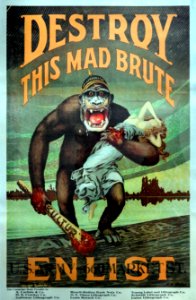 22 Sammlung Eybl USA. H. R. Hopps (1869–1937). Destroy this mad brute (Vernichte dieses verrückte Vieh). 1917. 82 x 59 cm. (Slg.Nr. 3262)