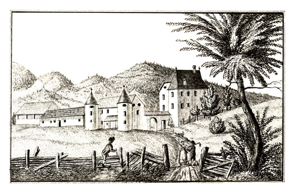 221 Schloß Pichlarn, Aigen im Ennstal - J.F.Kaiser Lithografirte Ansichten der Steiermark 1830