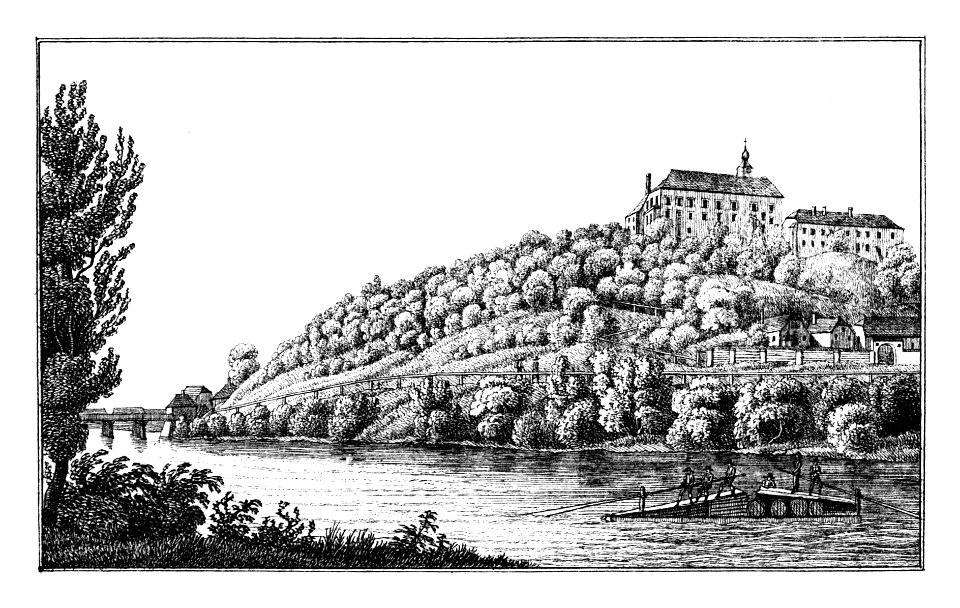 208 Schloss Oberradkersburg, Gornja radgona - lith. von Wonsidler - J.F.Kaiser Lithografirte Ansichten der Steiermark 1830
