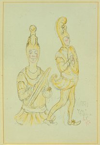 22. Cimbaalspelers (uit- La Gamme d'Amour), James Ensor, Mu.ZEE Oostende, SM001769
