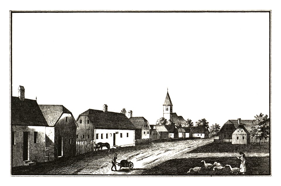 228 Polstrau - Markt Polsterau im Marburger Kreise - J.F.Kaiser Lithografirte Ansichten der Steiermark 1830