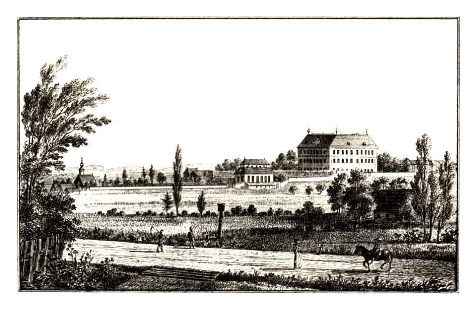 231 Schloss Premstätten - Unterpremstätten - J.F.Kaiser Lithografirte Ansichten der Steiermark 1830