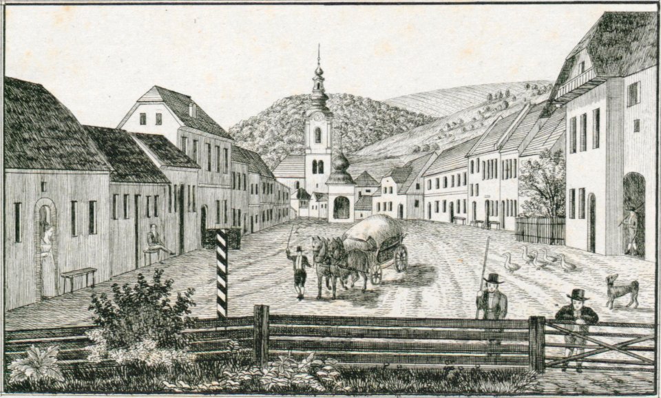 230 Praßberg, Mozirja im Cillier Kreis - J.F.Kaiser Lithografirte Ansichten der Steiermark 1830 (2)