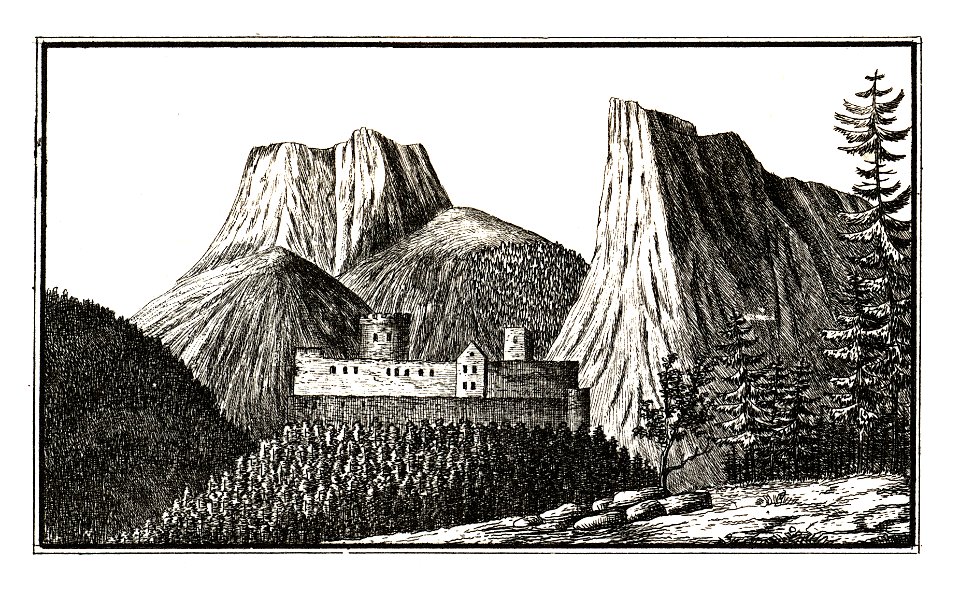 218 Ruine Pflinsberg, Aussee - J.F.Kaiser Lithografirte Ansichten der Steiermark 1830