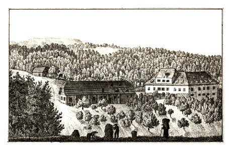 242 Schloss Reinthal bei Hart - Aufg. u. lith. v. A. Schiffer - J.F.Kaiser Lithografirte Ansichten der Steiermark 1830