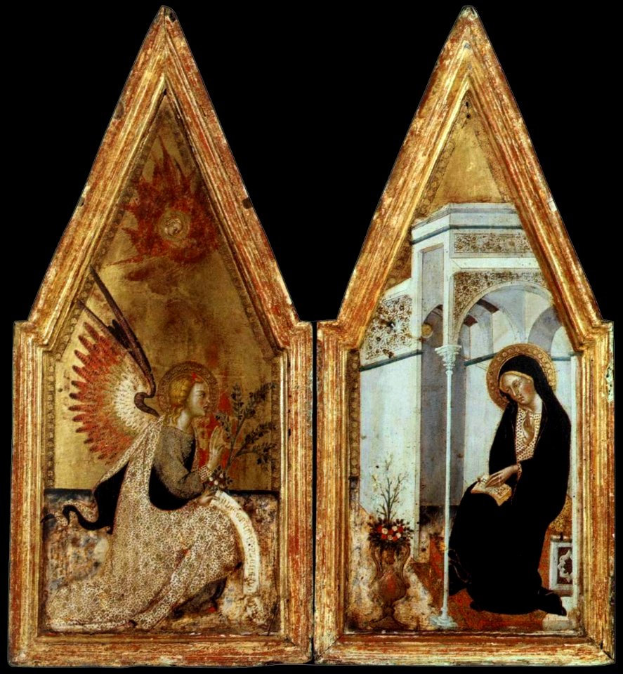 23 Andrea di Bartolo Diptych Annunciation c. 1383 Museum of Fine Arts, Budapest