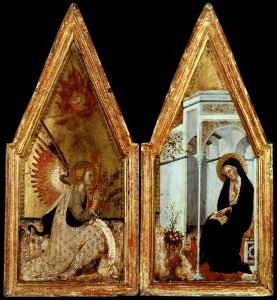 23 Andrea di Bartolo Diptych Annunciation c. 1383 Museum of Fine Arts, Budapest