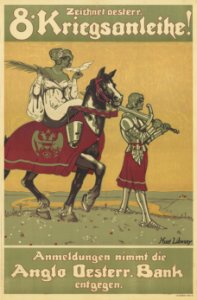 25 Sammlung Eybl Österreich-Ungarn. Kurt Libesny (1892-1933). Zeichnet oesterr. 8. Kriegsanleihe. 1918. 95 x 64 cm.(Slg.Nr. 25)