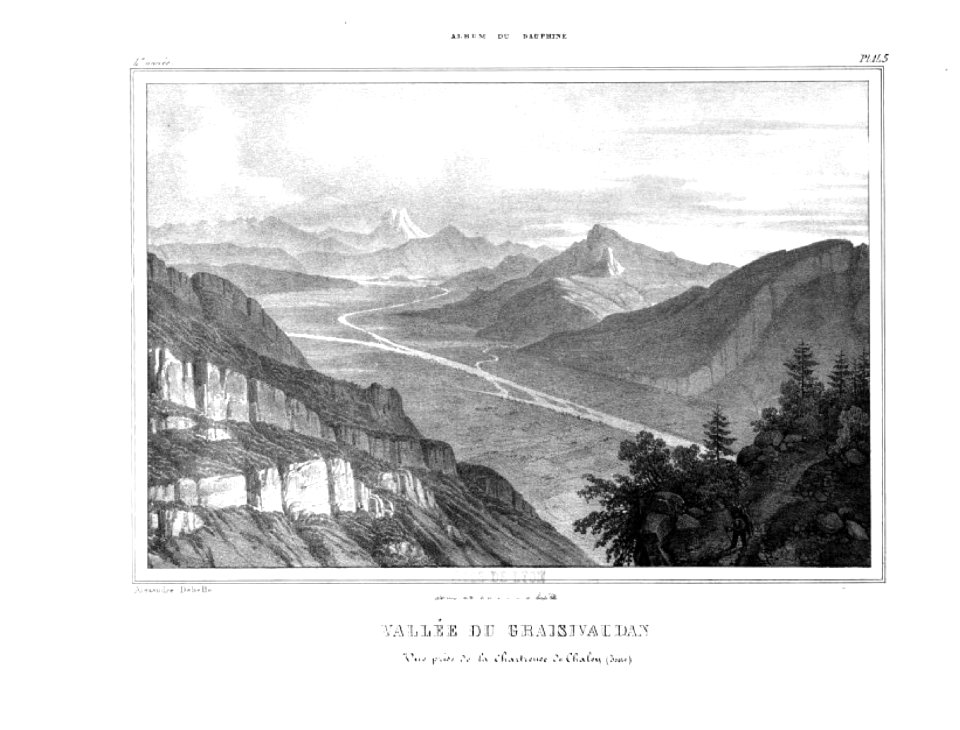 233 album dauphiné, vallée du Gresivaudan, vue prise de la Chartreuse de Chaley, by AD