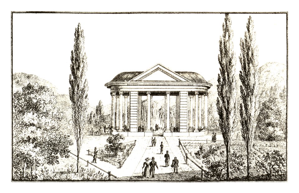 250 Rohitsch-Sauerbrunn, der Tempel über der Heilquelle - lith. Folwarczni - J.F.Kaiser Lithografirte Ansichten der Steiermark 1830