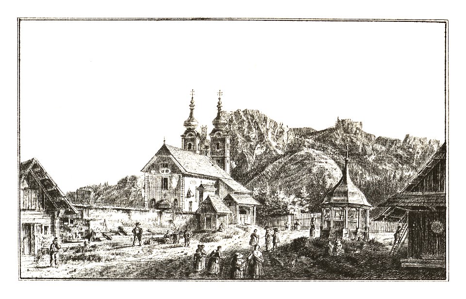236 Die Wallfahrtskirche St. Anton in der Radmar - J.F.Kaiser Lithografirte Ansichten der Steiermark 1830