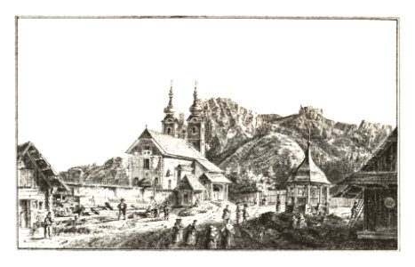 236 Die Wallfahrtskirche St. Anton in der Radmar - J.F.Kaiser Lithografirte Ansichten der Steiermark 1830