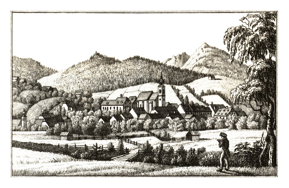 258 Markt St. Gallen im Brucker Kreis - S. Kölbl - J.F.Kaiser Lithografirte Ansichten der Steiermark 1830