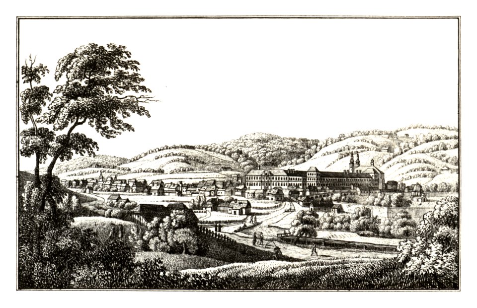 262 Stift und Markt St. Lambrecht - lith. v. Folwarczni - J.F.Kaiser Lithografirte Ansichten der Steiermark 1830