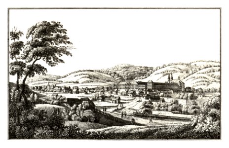 262 Stift und Markt St. Lambrecht - lith. v. Folwarczni - J.F.Kaiser Lithografirte Ansichten der Steiermark 1830