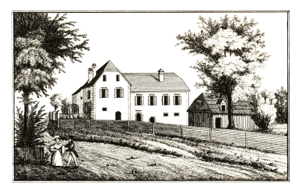 267 Schloss Schachenthurn, Oberradkersburg - J.F.Kaiser Lithografirte Ansichten der Steiermark 1830