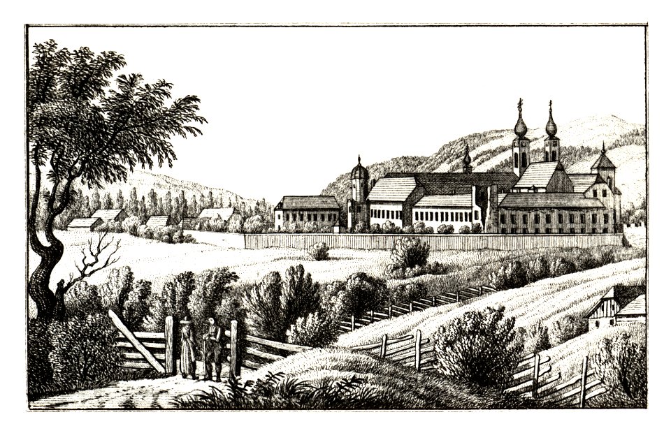 277 Stift Seckau, Vordernberg - gez. S. Kölbl - J.F.Kaiser Lithografirte Ansichten der Steiermark 1830