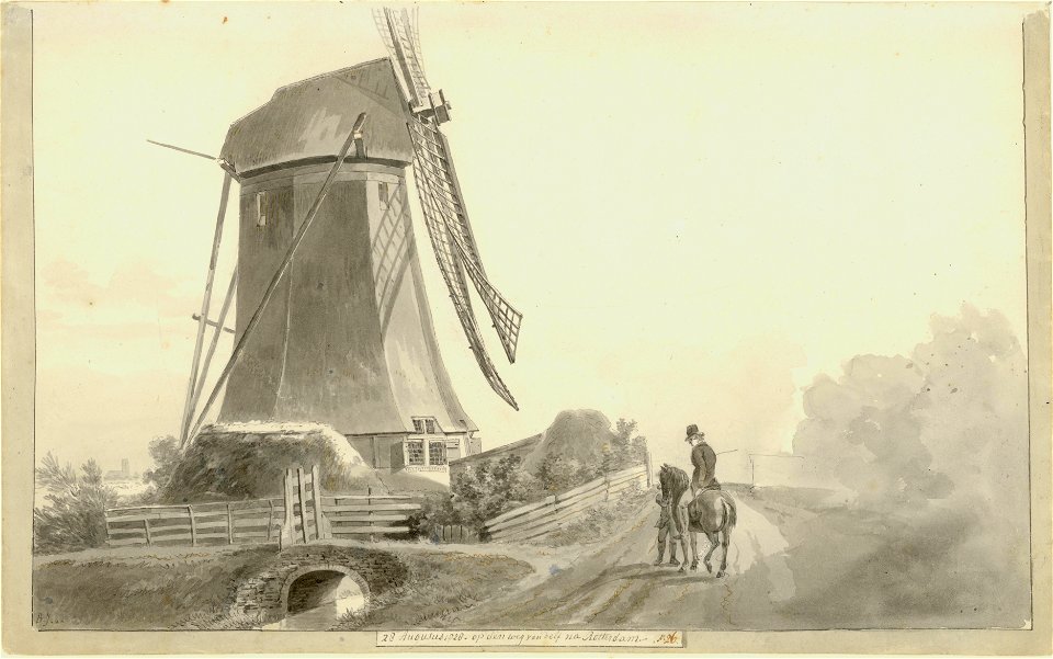 28 augustus 1828. Op den weg van Delf na Rotterdam n26, Balthasar Jooss, SA Delft, inv.nr. 3527