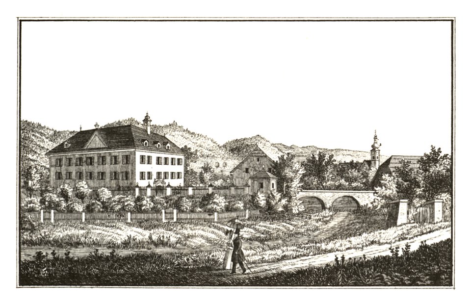 283 Schloss Spiegelfeld, St. Lorenzen - J.F.Kaiser Lithografirte Ansichten der Steiermark 1830