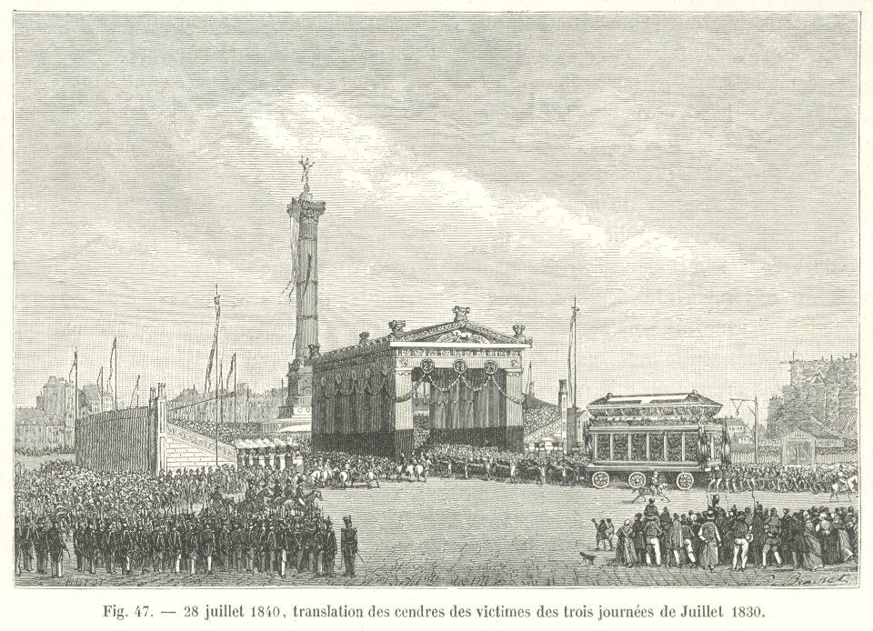 28 juillet 1840, translation des cendres des victimes des trois journées de Juillet 1830