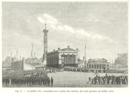 28 juillet 1840, translation des cendres des victimes des trois journées de Juillet 1830