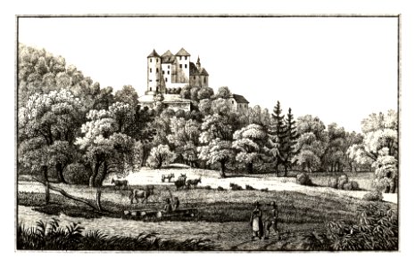 297 Süßenheim, Schloß — Zusem - gezeich. v. Kuwasseg, lith. v. Folwarczni - J.F.Kaiser Lithografirte Ansichten der Steiermark 1830