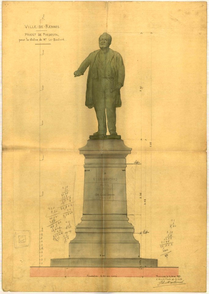 2fi4284 Statue d'Edgar Le Bastard maire de Rennes