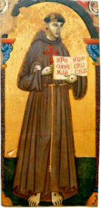 3 Master of Saint Francis. Double-sided Polyptych. The stigmatised St Francis. c.1272. National Gallery of Umbria, Perugia. Free illustration for personal and commercial use.