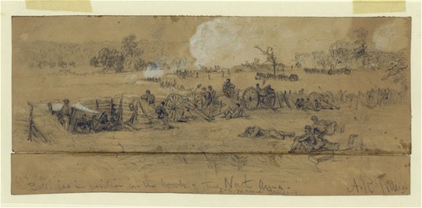 2nd Corps, Batteries in position on the bank of the North Anna. 2nd Maine Battery LCCN2004660050
