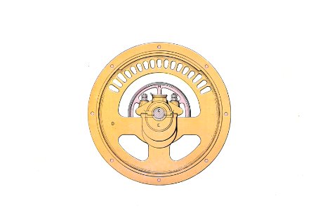 3 phase AC motor, foldout, end cap (Rankin Kennedy, Electrical Installations, Vol II, 1909)