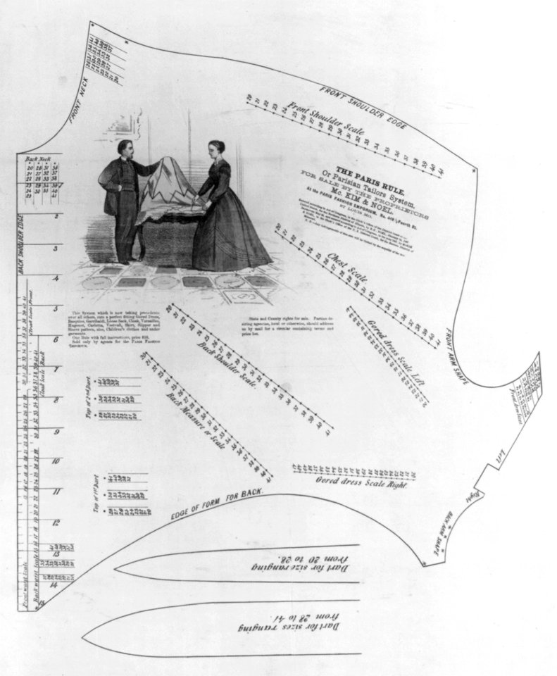 3 tailor's cutting charts for dresses)- Paris Rule, or Parisian Tailor's System LCCN2007677158