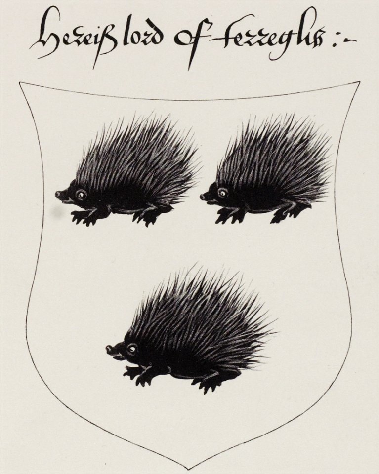 3 Hedgehogs, Jacobite broadside - Two heraldic devices (cropped)