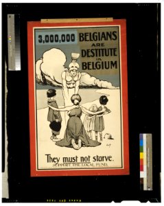 3,000,000 Belgians are destitute in Belgium. They must not starve. Support the local fund - Hassall. LCCN2005691294