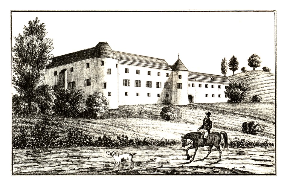 308 Schloss Trautenburg, Schloßberg, Arnfels - J.F.Kaiser Lithografirte Ansichten der Steiermark 1830