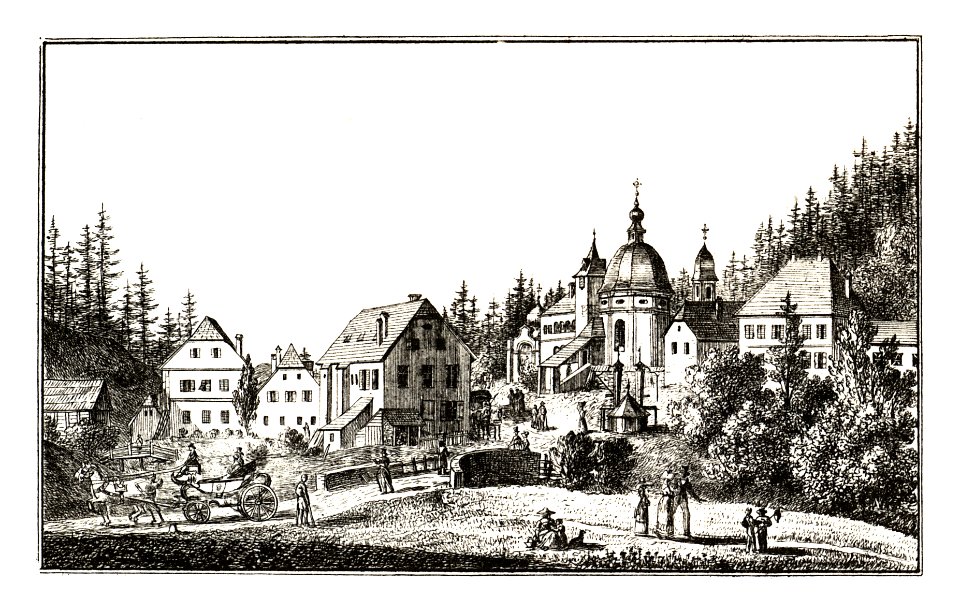 306 Ständisches Dobelbad bey Gratz, Dobelbad, Haselsdorf - J.F.Kaiser Lithografirte Ansichten der Steiermark 1830