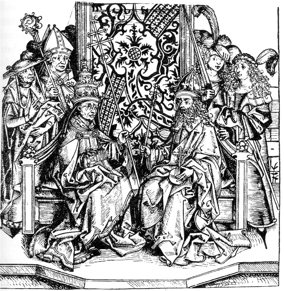307Schedelsche Chronik Papst Pius II und Kaiser Friedrich III