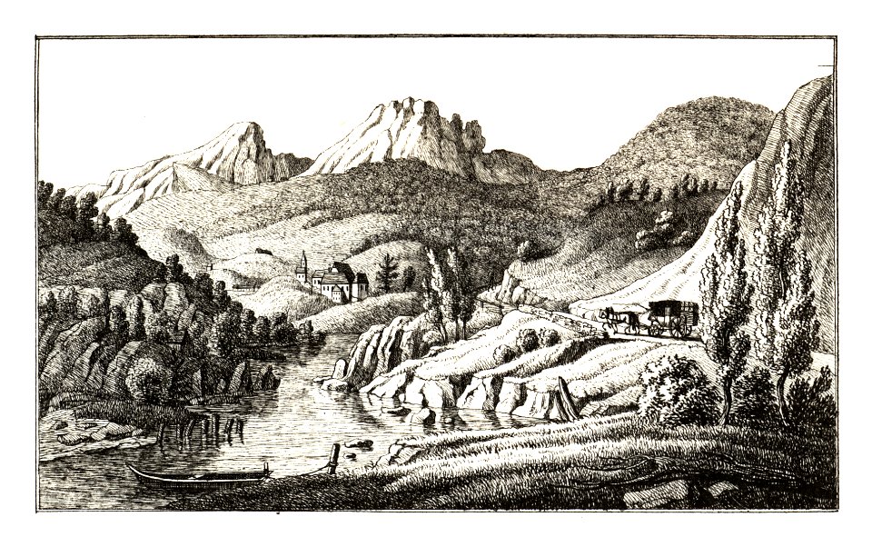 313 Tüffer Bad im Cillier Kreis in Untersteyer, Lasko - J.F.Kaiser Lithografirte Ansichten der Steiermark 1830