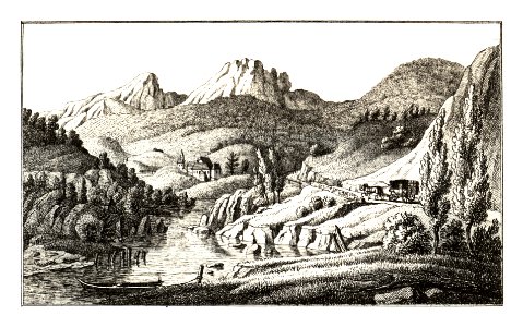 313 Tüffer Bad im Cillier Kreis in Untersteyer, Lasko - J.F.Kaiser Lithografirte Ansichten der Steiermark 1830