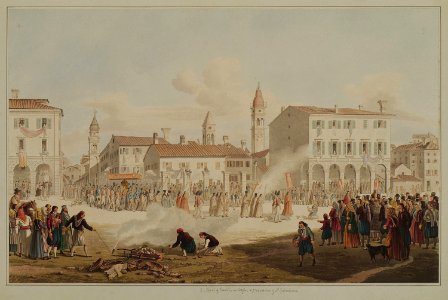 3 Street of Vasili, in Corfu, a procession of St Spiridione - Cartwright Joseph - 1821