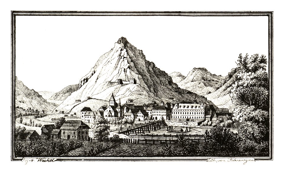 312 MarktTüffer in Untersteyer - Aufg. v. Wachtl, lith. v. Folwarczni - J.F.Kaiser Lithografirte Ansichten der Steiermark 1830