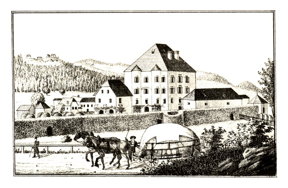 329 Schloss Weichsestätten - Tabor, ViSnja vas - lith. von Kräl - J.F.Kaiser Lithografirte Ansichten der Steiermark 1830