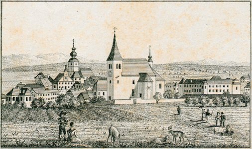 340 Stadt und Schloss Windisch-Feistritz - J.F.Kaiser Lithografirte Ansichten der Steiermark 1830 (2)