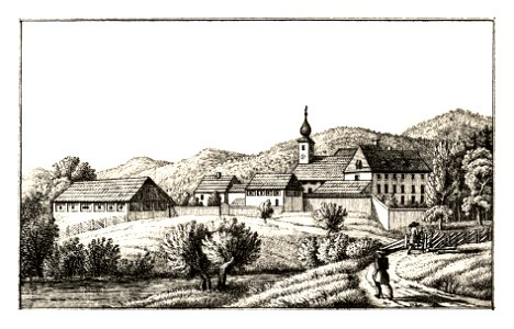 347 Zeiring, Propstei, St. Oswald-Möderbrugg - J.F.Kaiser Lithografirte Ansichten der Steiermark 1830