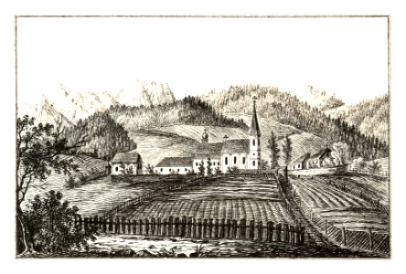 351 Mariahof, Mariahof - J.F.Kaiser Lithografirte Ansichten der Steiermark 1830
