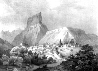 348 album dauphiné, le Mont Aguille, vue prise de Clelles, by VC après M Conturier cropped